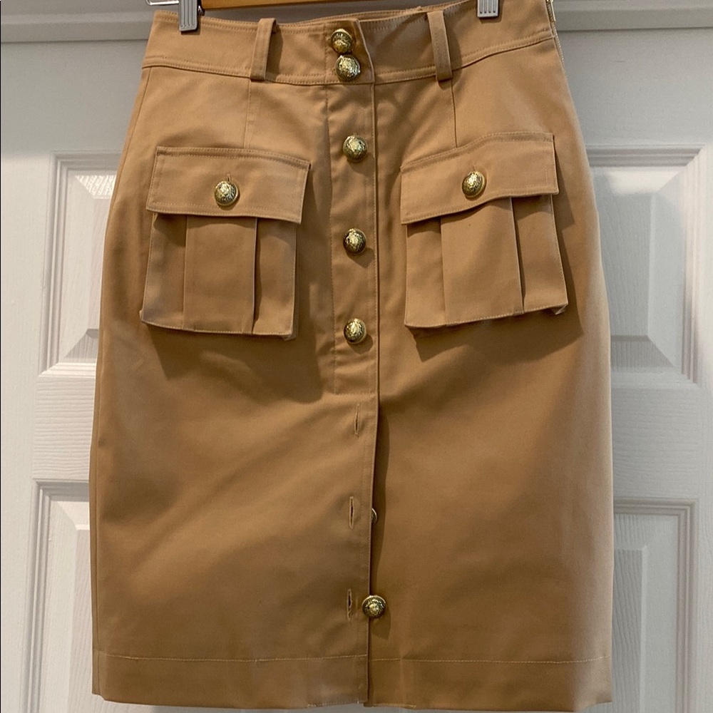 Generation Love : Tan Button-Front Skirt